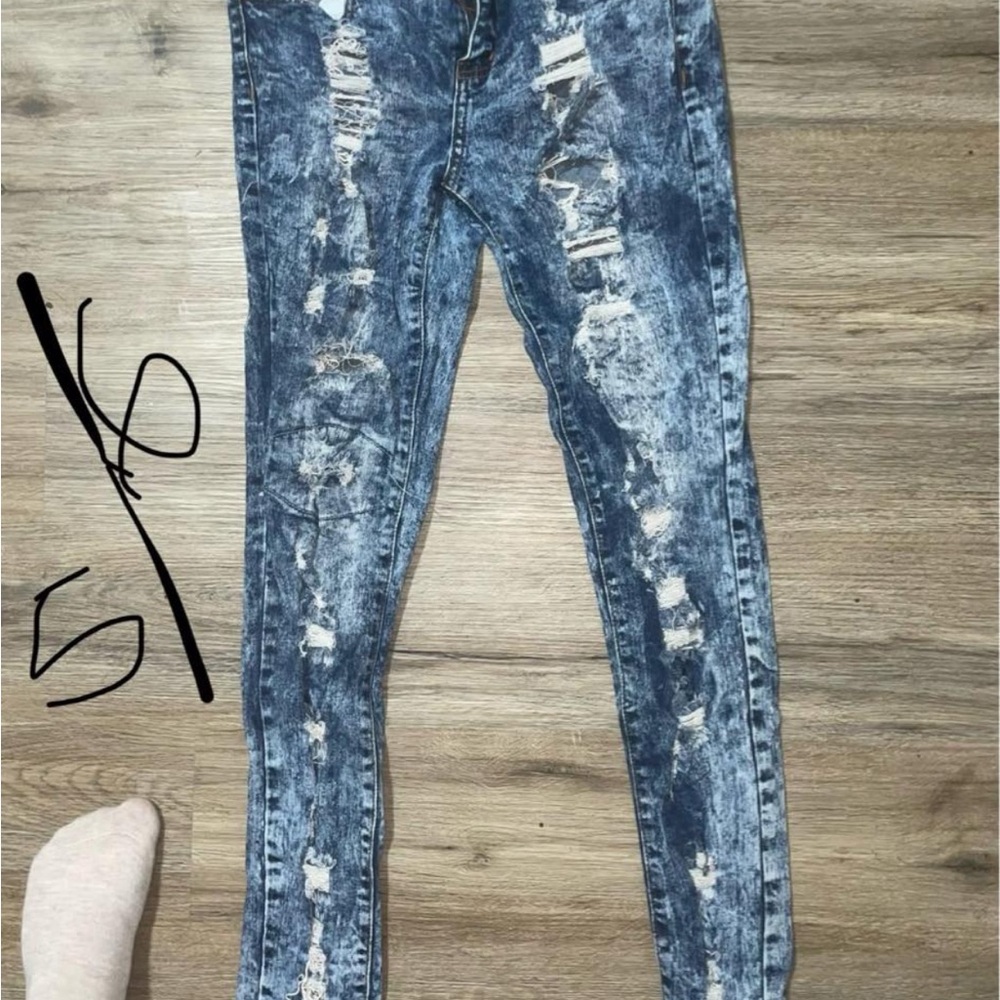 VIP Blue Distressed Skinny Jeans